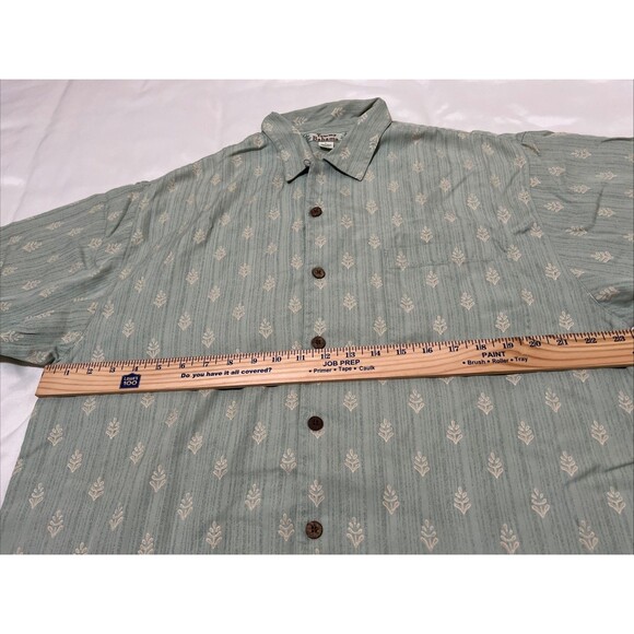Tommy Bahama Silk Hawaiian Camp Shirt L Mint Green Floral Short Sleeve Button Up - Picture 5 of 16